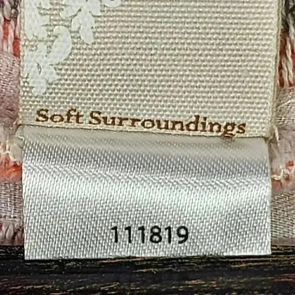 Soft Surrondings Women's Meca Tunic XS Pockets Coral/Lavender Stripes Tassel Zip - Picture 9 of 14